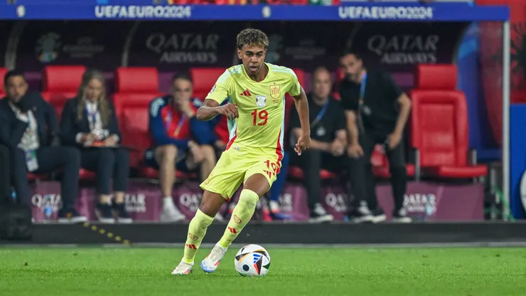 Lamine Yamal, promesa de España, en el encuentro ante Albania.