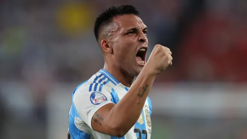El festejo de gol de Lautaro Martínez, el goleador de Argentina en la Copa América 2024.