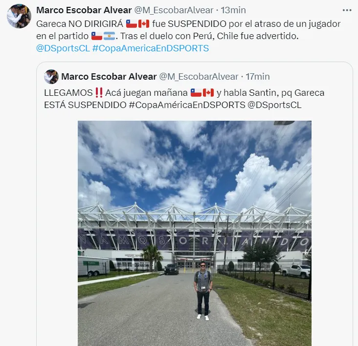 Marco Escobar y dura noticia para Chile: Gareca castigado contra Canadá.