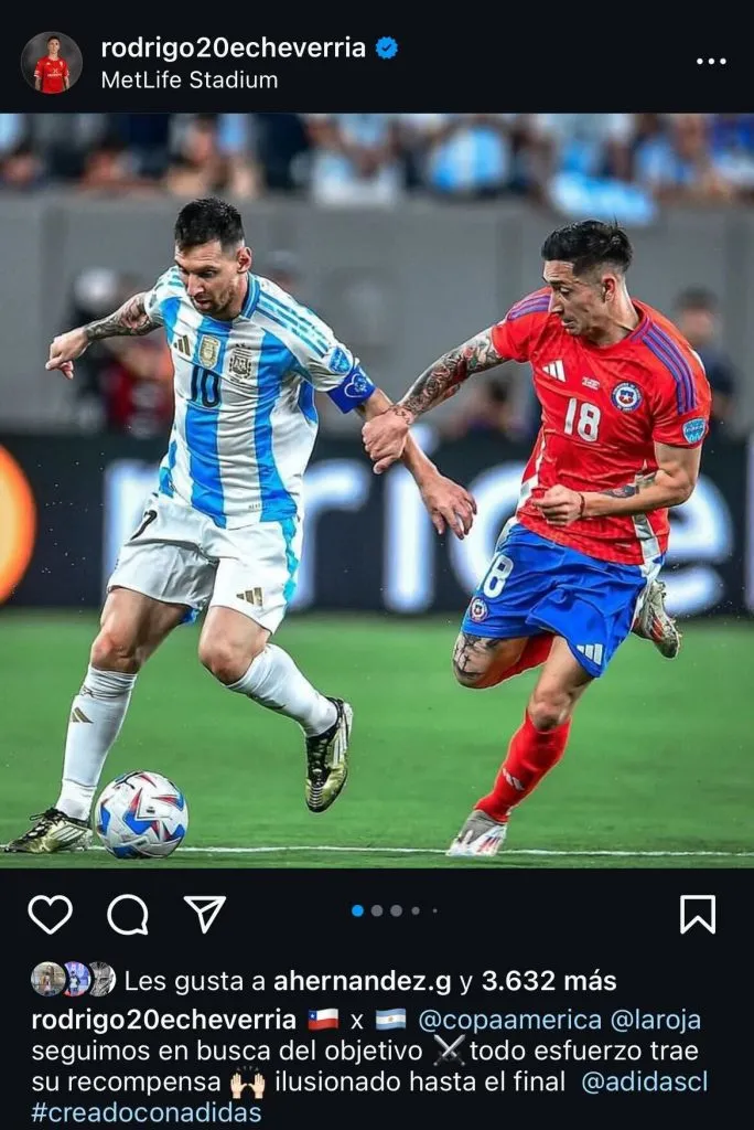 El mensaje que publicó Rodrigo Echeverría en sus redes sociales.