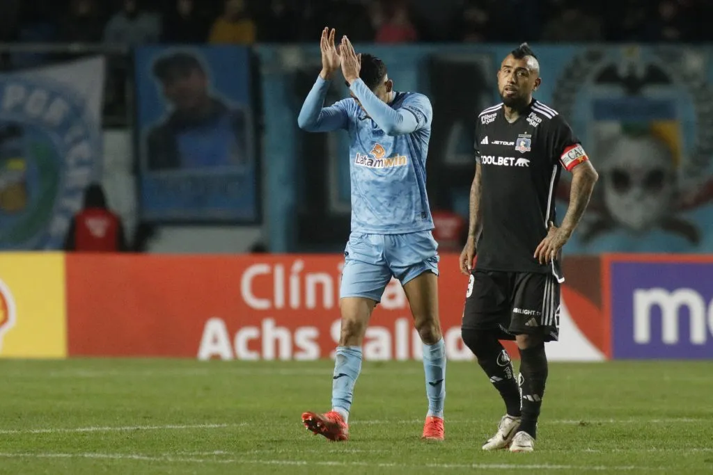 Arturo Vidal fue expulsado ante O’Higgins por doble amarilla luego de entrarle fuerte a Antonio Díaz. Foto: Photosport.