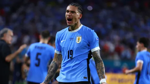 Darwin Núñez marcó el gol de la tranquilidad para Uruguay.