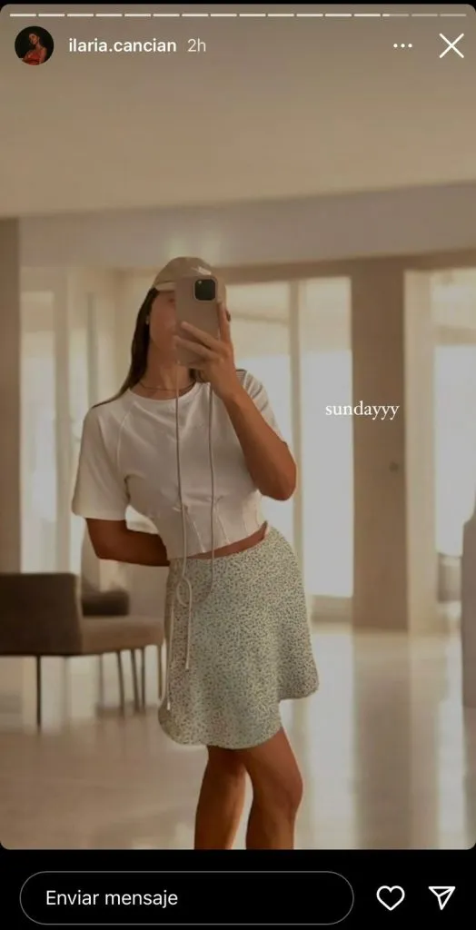 Ilaria via sus historias de Instagram