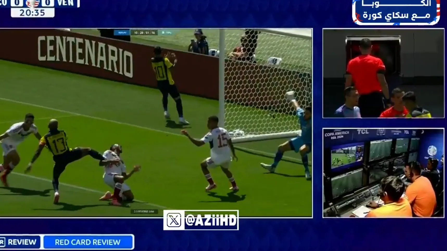 El VAR que ayudó a Wilmar Roldán. (Captura).