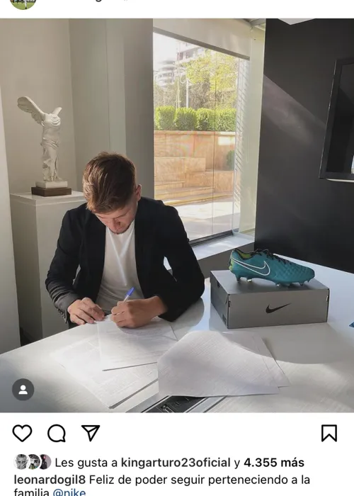 La publicación de Leonardo Gil en su Instagram personal. ¿Se repetirá esta imagen en un tiempo más con Colo Colo? | Foto: Captura.