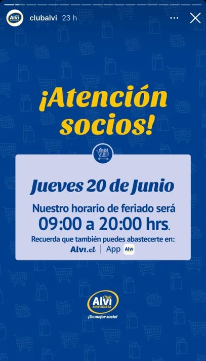 Historia de Alvi en su cuenta de Instagram