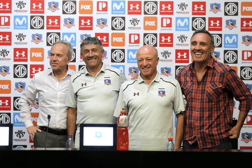 Gabriel Ruiz Tagle y Marcelo Espina presentan a Ariel Paolorossi y Ariel Palena en 2019. (Javier Torres/Photosport).