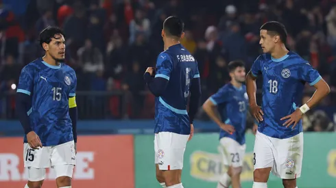 Los jugadores de Paraguay en la derrota ante Chile en el último amistoso internacional.