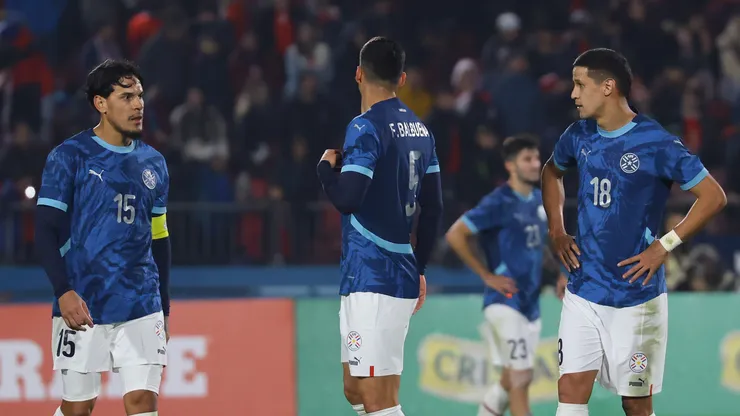 Los jugadores de Paraguay en la derrota ante Chile en el último amistoso internacional.
