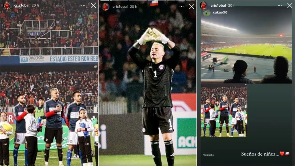 Los mensajes de Cristóbal Campos recordando su debut con Chile. Foto: Instagram.