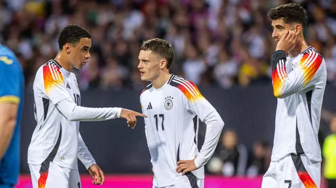 Jamal Musiala, Florian Wirtz y Kai Havertz en el amistoso internacional de Alemania ante Ucrania.