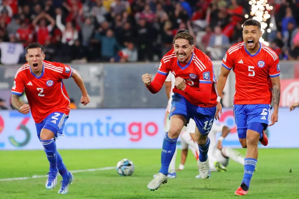 Así celebró Diego Valdés el gol ante Perú. (Jose Alvujar/Photosport).