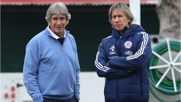 Manuel Pellegrini llegó hasta Juan Pinto Durán para compartir con Ricardo Gareca y la selección chilena.