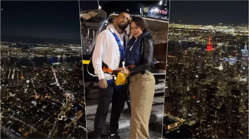 Arturo Vidal disfruta de sus días libres paseando hasta en helicóptero por Nueva York.