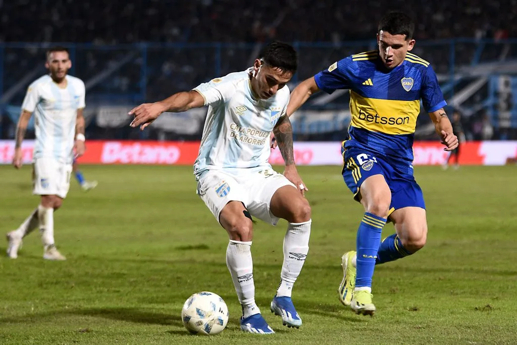 Mateo Coronel le hizo un gol a Boca.  (Photo by Joaquín Camiletti/Getty Images)