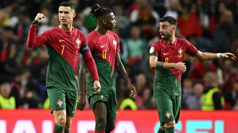 Cristiano Ronaldo festeja un gol de Portugal.