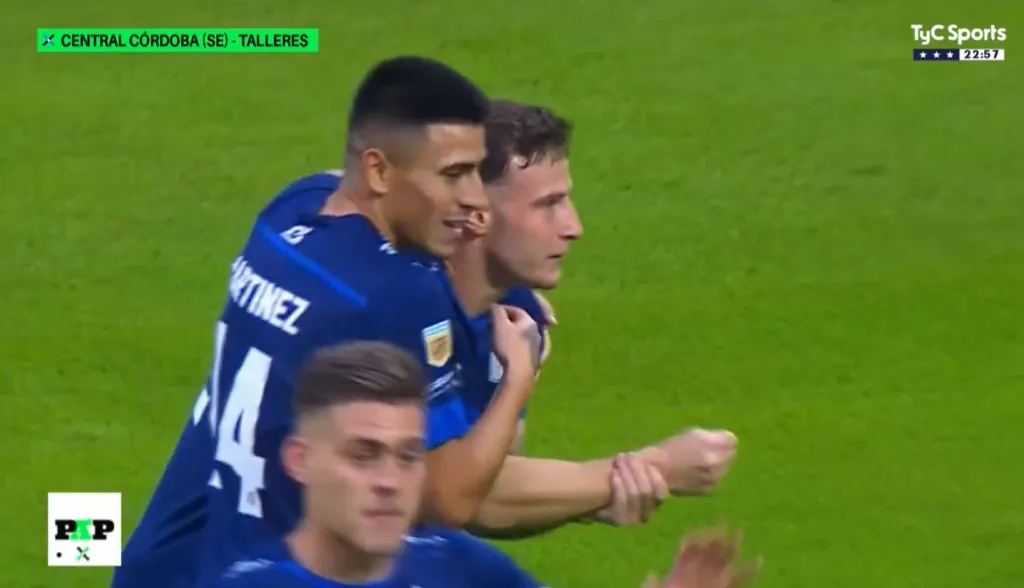 Otra imagen del cachipún de Bruno Barticciotto. (Captura TyC Sports).