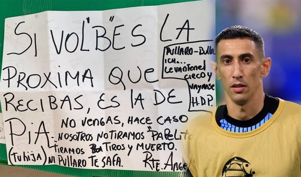 El cartel de la amenaza a Di María