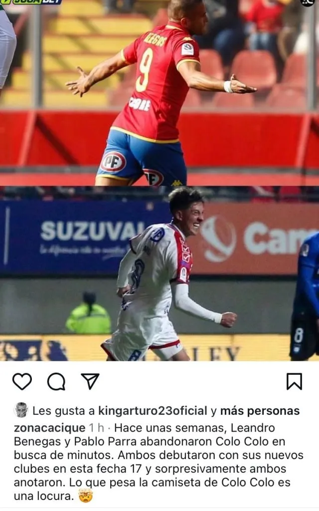 El like de Vidal sobre lo difícil que es jugar en Colo Colo