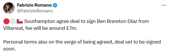 El posteo de Romano.