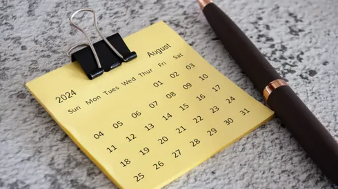 Calendario de agosto