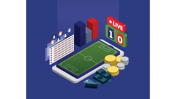 Isometric design concept online football betting, Vector illustration