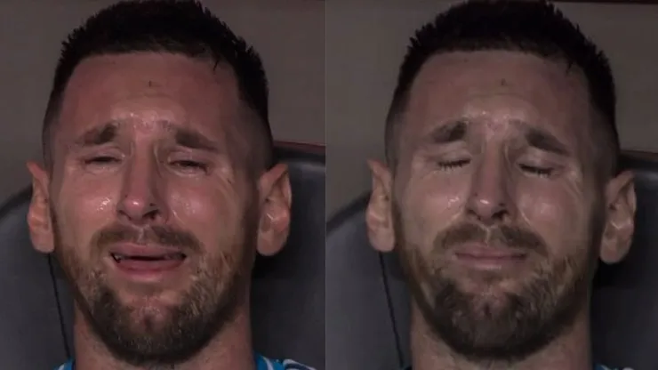 Messi y su imagen llorando en el banco en la final de la Copa América