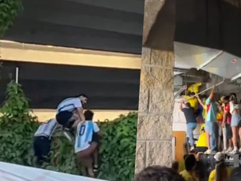 Caos en la Copa América: hinchas trepan como monos y por ductos