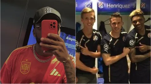 Junior Fernandes, Ángelo Henríquez y Dani Olmo en sus tiempos en el Dinamo Zagreb.