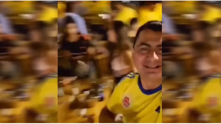 El hincha loíno compartió en una fiesta rodeado de colombianas.