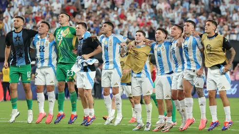 Los jugadores de Argentina festejan el pase a la final de la Copa América 2024 tras vencer a Canadá.