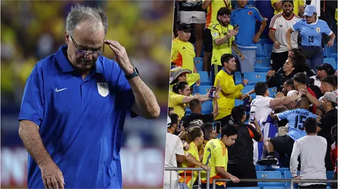 Marcelo Bielsa confundió totalmente lo que estaba pasando entre los jugadores de Uruguay y los hinchas de Colombia.