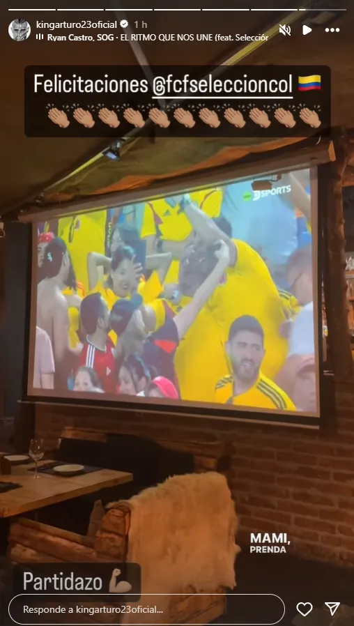 Arturo Vidal vibró con la clasificación de Colombia a la final de Copa América. Foto: Instagram.