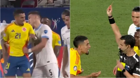 Daniel Muñoz se fue expulsado tras agredir a Manuel Ugarte.