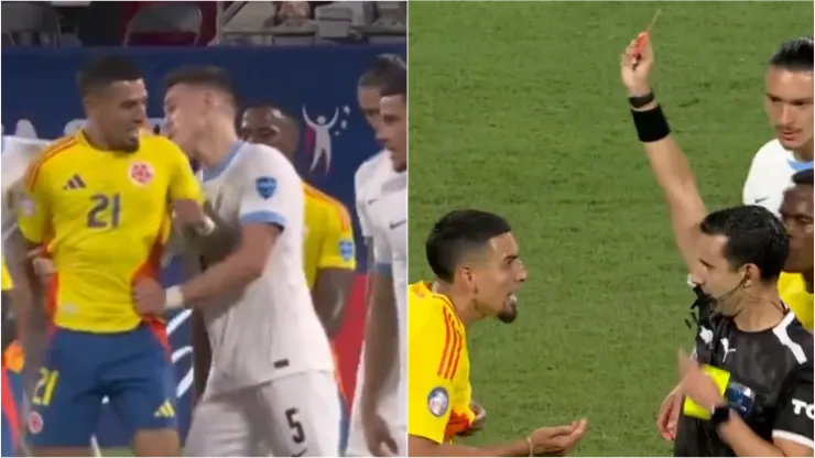 Daniel Muñoz se fue expulsado tras agredir a Manuel Ugarte.