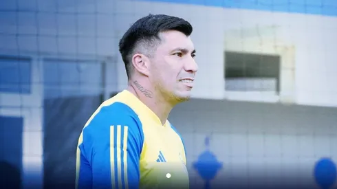 Gary Medel entrenando en Boca.