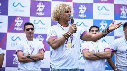 Una de las leyendas de fútbol presentó el torneo: Valderrama.