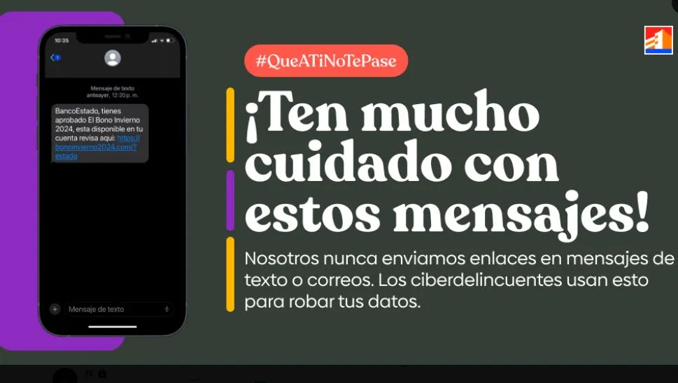 Alerta de Banco Estado.