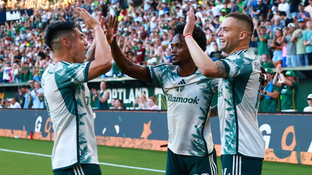 Felipe Mora abrió la goleada del Portland Timbers en la MLS. Foto: Comunicaciones Portland Timbers.