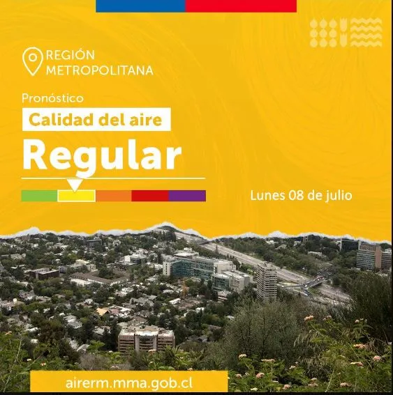 Calidad del aire en la jornada. Foto: Gobierno de Chile.