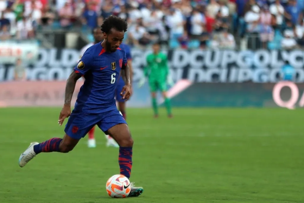Gianluca Busio en acción por Estados Unidos en la Copa de Oro de la Concacaf en 2023. (David Jensen/Getty Images).