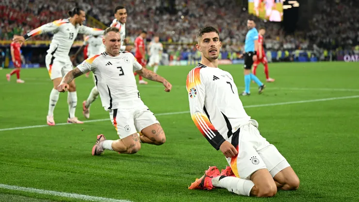 Kai Havertz festeja su gol ante Dinamarca en los octavos de final de la Eurocopa 2024.