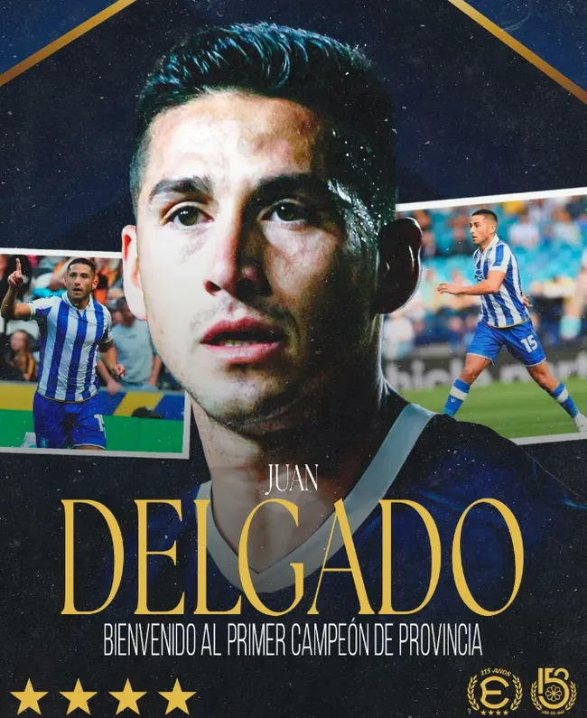 La gráfica de Everton para anunciar a Juan Delgado. (Captura).