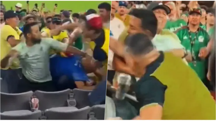 El hincha mexicano quedó dos veces KO en el estadio.