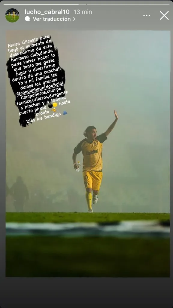 Cabral se despidió de Coquimbo Unido