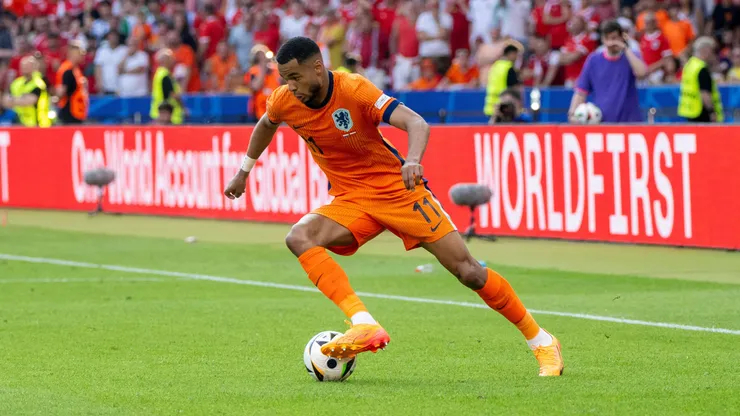 Cody Gakpo en el partido entre Países Bajos y Austria.