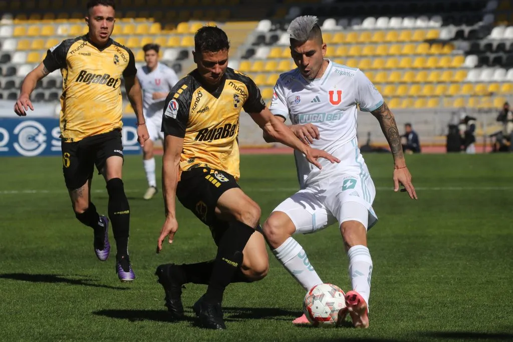 La U y Coquimbo Unido se vieron las caras en un duelo que era clave en la parte alta de la tabla de posiciones. Foto: Photosport.