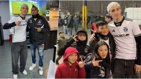 El tiktoker español Jonata se fotografió con Vidal y recibió cariño de hinchas de Colo Colo.