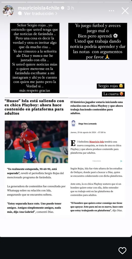 El mensaje de Huaso Isla en sus redes