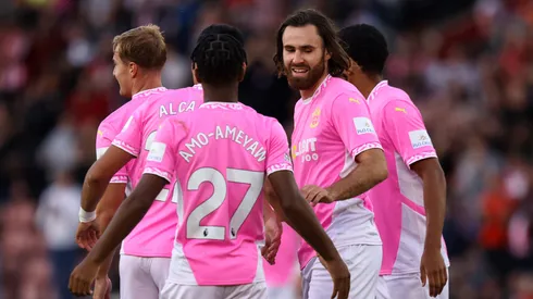 Ben Brereton Díaz festeja su primer gol en Southampton, en el amistoso de pretemporada contra Lazio.